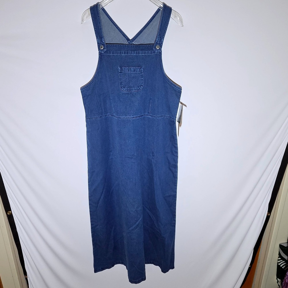 Directives Denim Pinafore Dress XL Blue New Lyocell Blend Midi Overall